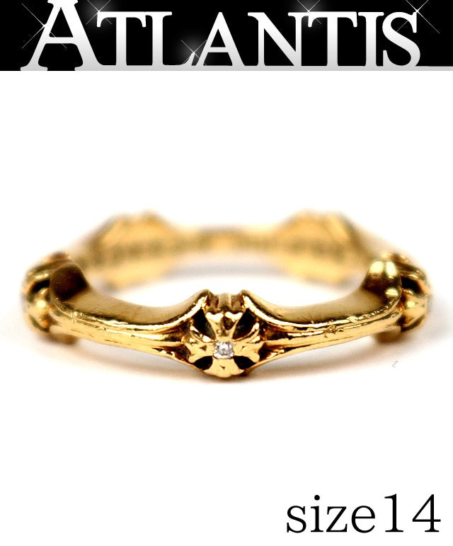CHROME HEARTS 22K Plus & Bone Diamond Ring Size JP 14