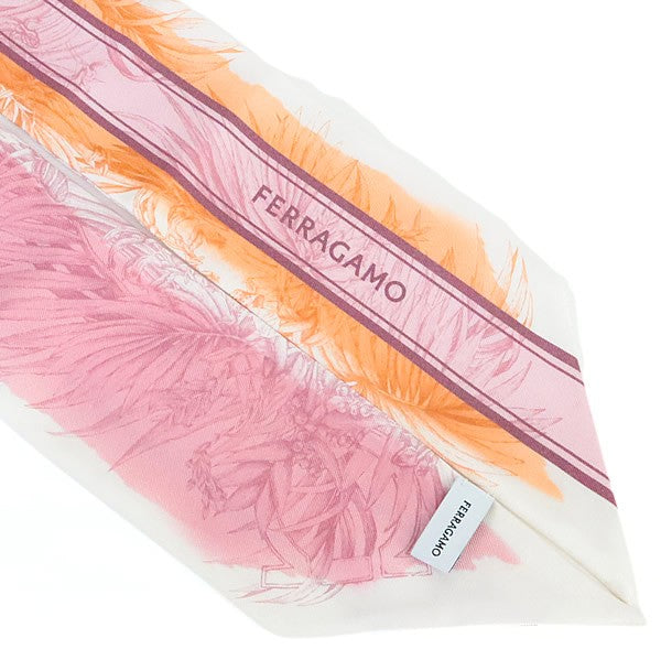 Salvatore Ferragamo Silk Pink Multi Scarf