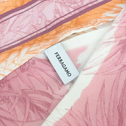 Salvatore Ferragamo Silk Pink Multi Scarf