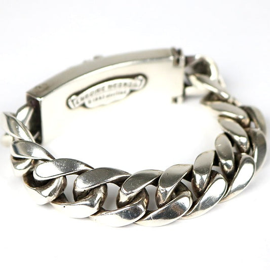 CHROME HEARTS Old Dagger ID Bracelet Blue Sapphire Silver