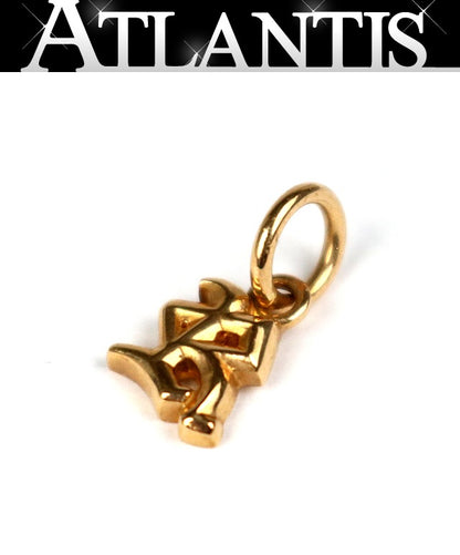CHROME HEARTS 22K Stack Initial "R" Charm Pendant Gold