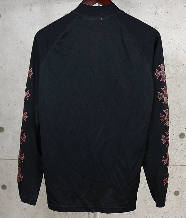 CHROME HEARTS Old CH Plus Half-Zip Track Sleeve Tee Size M
