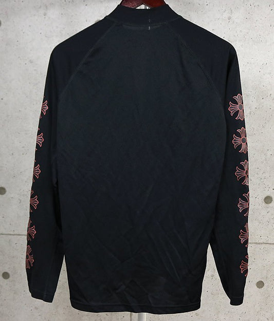 CHROME HEARTS Old CH Plus Half-Zip Track Sleeve Tee Size M