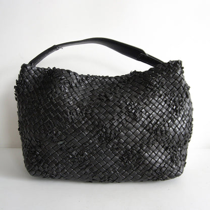 FALORNI Intrecciato Woven Leather Tote Black Size ONE SIZE