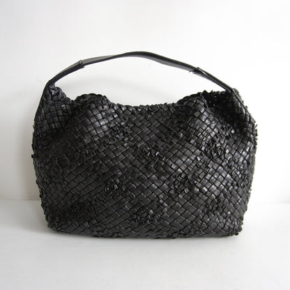 FALORNI Intrecciato Woven Leather Tote Black Size ONE SIZE