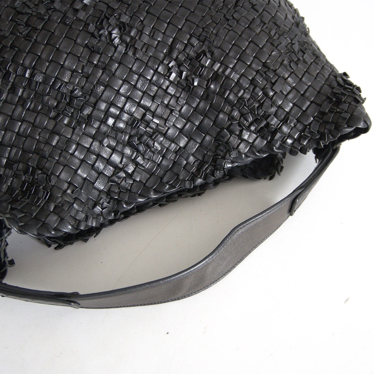 FALORNI Intrecciato Woven Leather Tote Black Size ONE SIZE