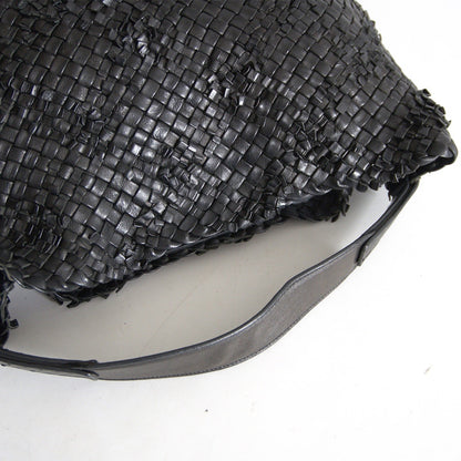 FALORNI Intrecciato Woven Leather Tote Black Size ONE SIZE
