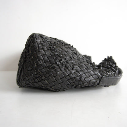FALORNI Intrecciato Woven Leather Tote Black Size ONE SIZE
