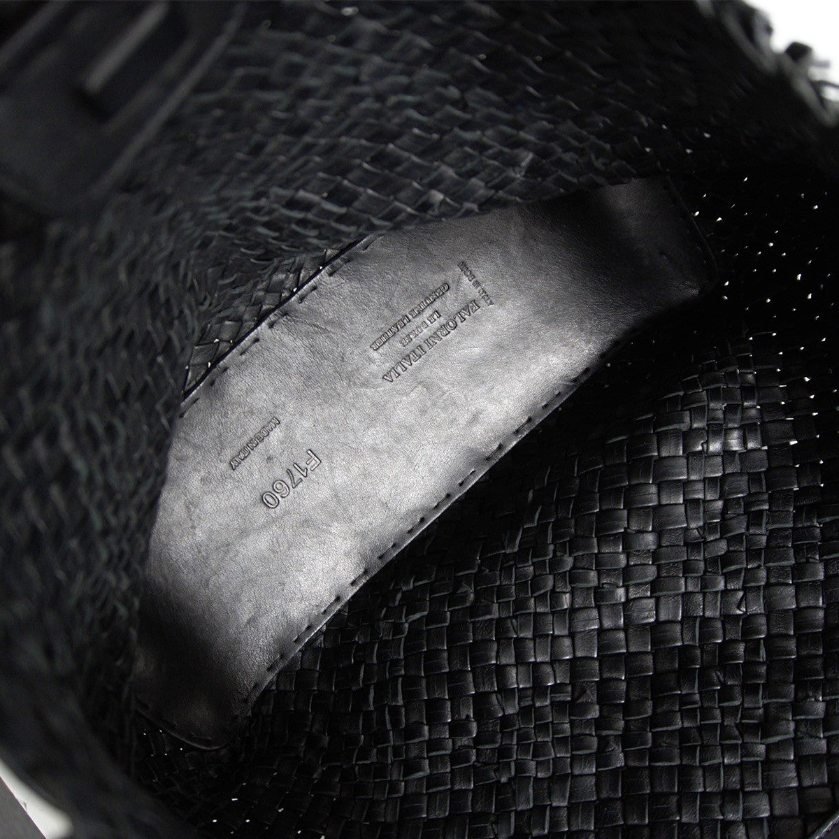 FALORNI Intrecciato Woven Leather Tote Black Size ONE SIZE