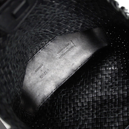 FALORNI Intrecciato Woven Leather Tote Black Size ONE SIZE