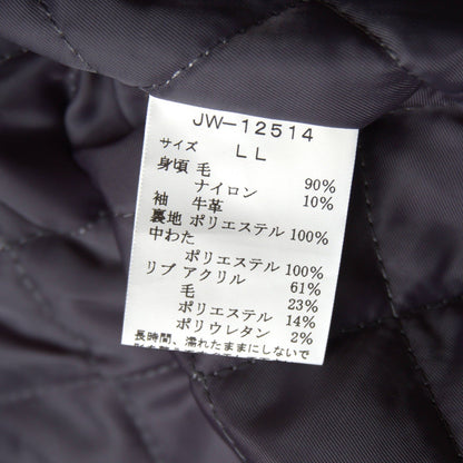 VAN JAC Leather Sleeve Patch Varsity Jacket Size LL