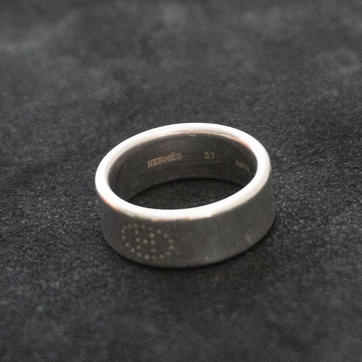 HERMES Eclipse Ruban Ring Silver 925 Size ONE SIZE