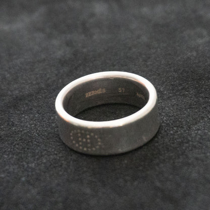 HERMES Eclipse Ruban Ring Silver 925 Size ONE SIZE