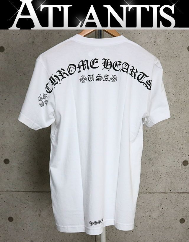 CHROME HEARTS Arch Logo Pocket T-Shirt White Size M