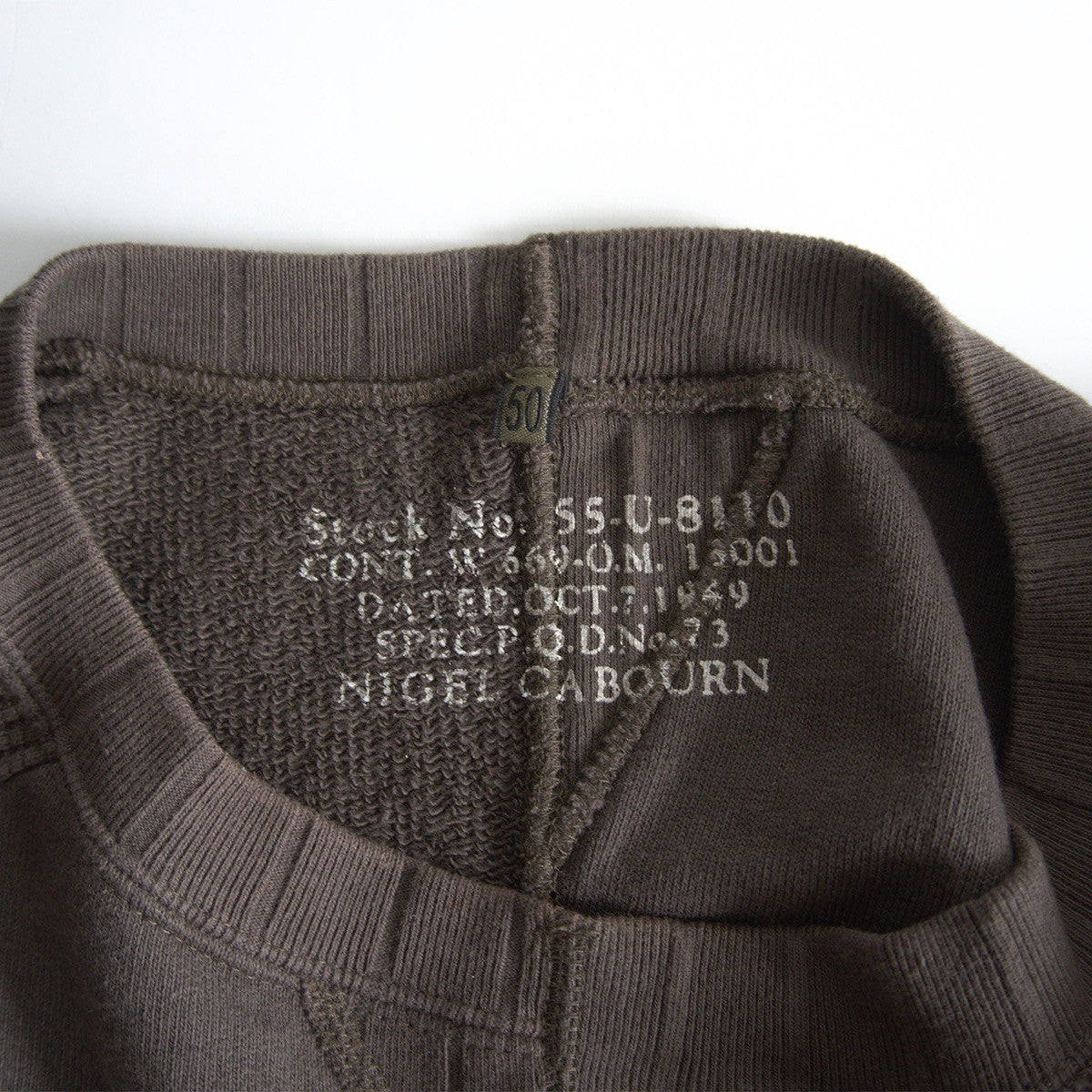 NIGEL CABOURN Paneled Cotton Sweatshirt Green Size L