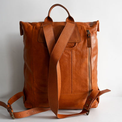 dan genten Leather Backpack Brown Size ONE SIZE