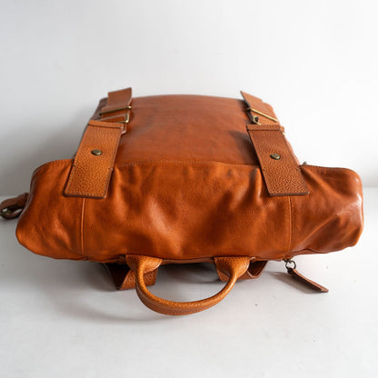 dan genten Leather Backpack Brown Size ONE SIZE