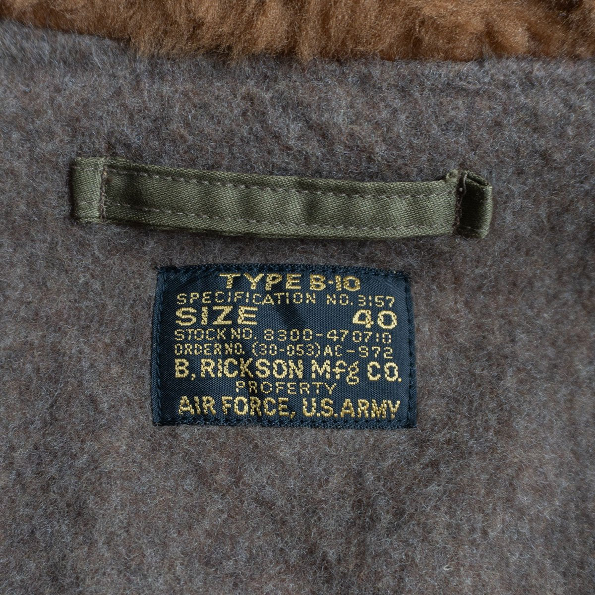 BUZZ RICKSON'S B-10 Flight Jacket Alpaca Lined Size XXS