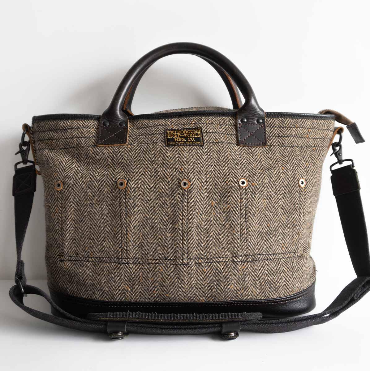 COLIMBO Tweed Leather 2-Way Tote Bag Size ONE SIZE