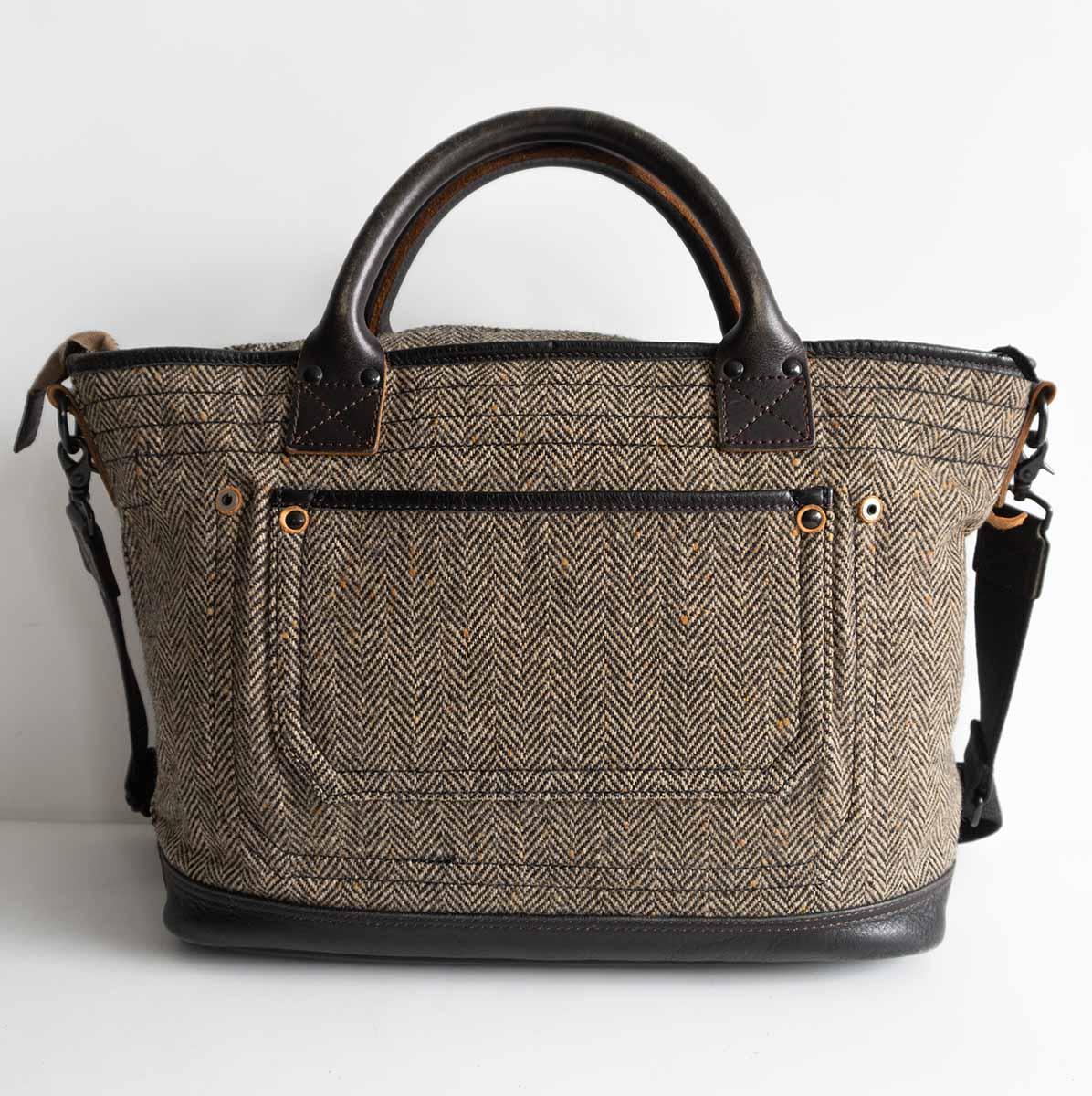 COLIMBO Tweed Leather 2-Way Tote Bag Size ONE SIZE