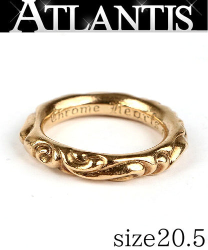 CHROME HEARTS 22K Scroll Band Ring Gold Size JP 20.5
