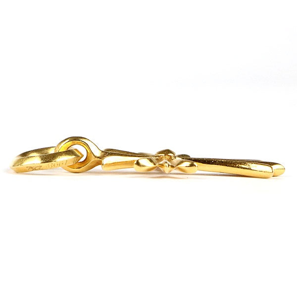 CHROME HEARTS 22K Gold Tiny CH Cross Diamond Pendant Charm