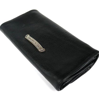CHROME HEARTS Cross Button Judy Leather Wallet Black