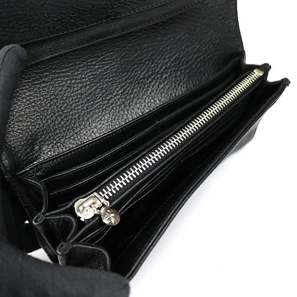 CHROME HEARTS Cross Button Judy Leather Wallet Black