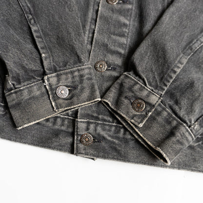 LEVI'S 80s 75506 Pre-Dyed Black Denim Jacket Size S