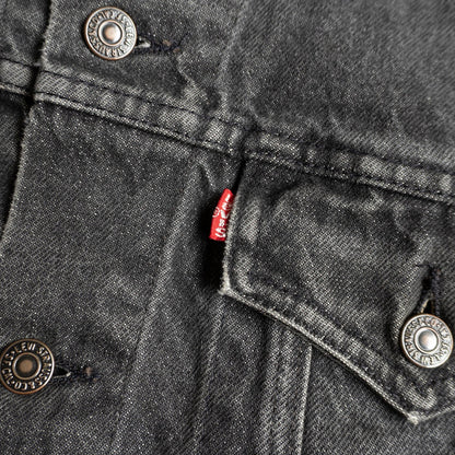 LEVI'S 80s 75506 Pre-Dyed Black Denim Jacket Size S