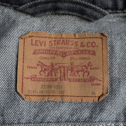 LEVI'S 80s 75506 Pre-Dyed Black Denim Jacket Size S