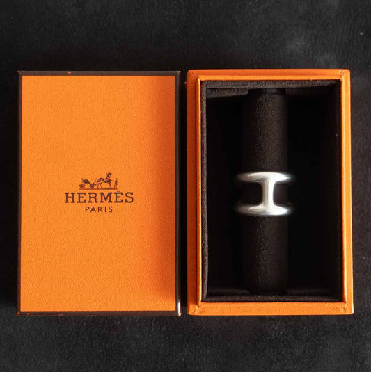 HERMES Osmoz GM Ring Silver 925 Size ONE SIZE