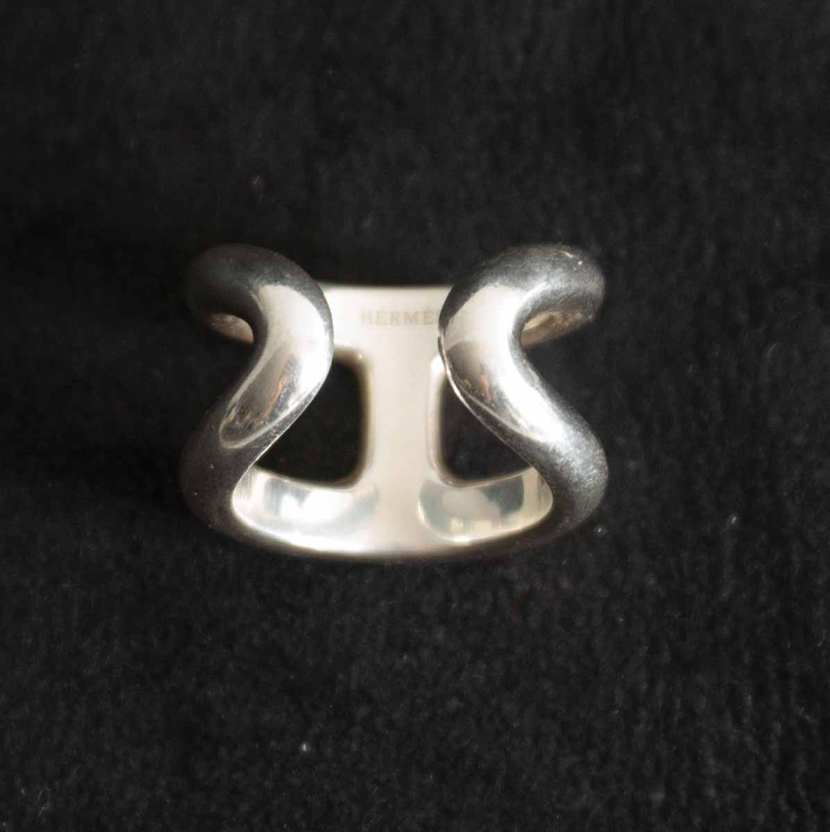 HERMES Osmoz GM Ring Silver 925 Size ONE SIZE