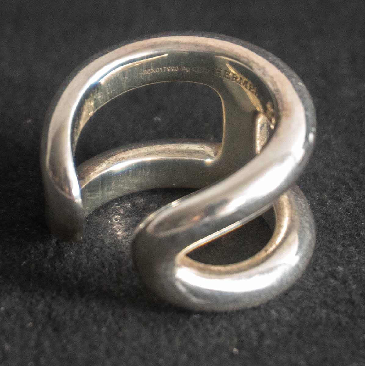 HERMES Osmoz GM Ring Silver 925 Size ONE SIZE