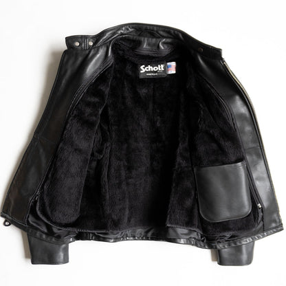 SCHOTT 641 Single Rider Leather Jacket Boa Liner Size 38