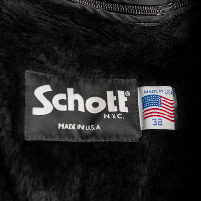 SCHOTT 641 Single Rider Leather Jacket Boa Liner Size 38