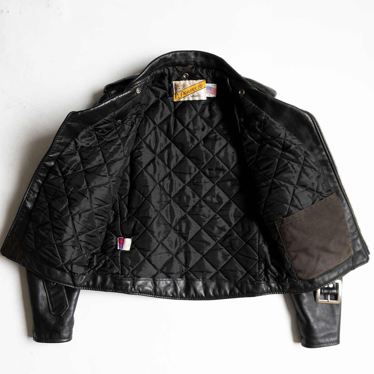 SCHOTT 618 Double Riders Leather Jacket Black Made Size 38