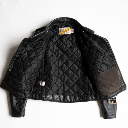 SCHOTT 618 Double Riders Leather Jacket Black Made Size 38
