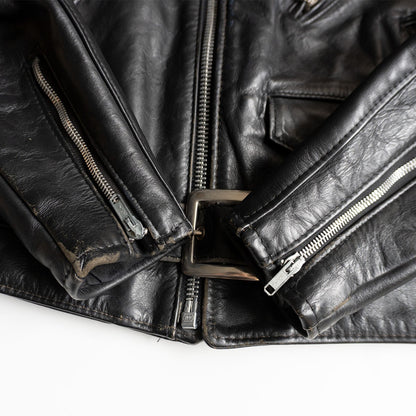 SCHOTT 618 Double Riders Leather Jacket Black Made Size 38