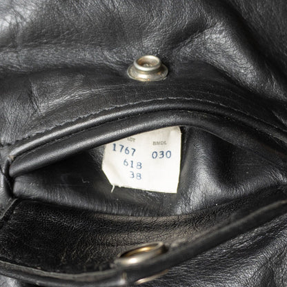 SCHOTT 618 Double Riders Leather Jacket Black Made Size 38