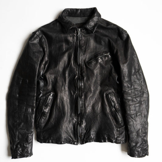 ISAMU KATAYAMA BACKLASH Single Rider Leather Jacket Size L