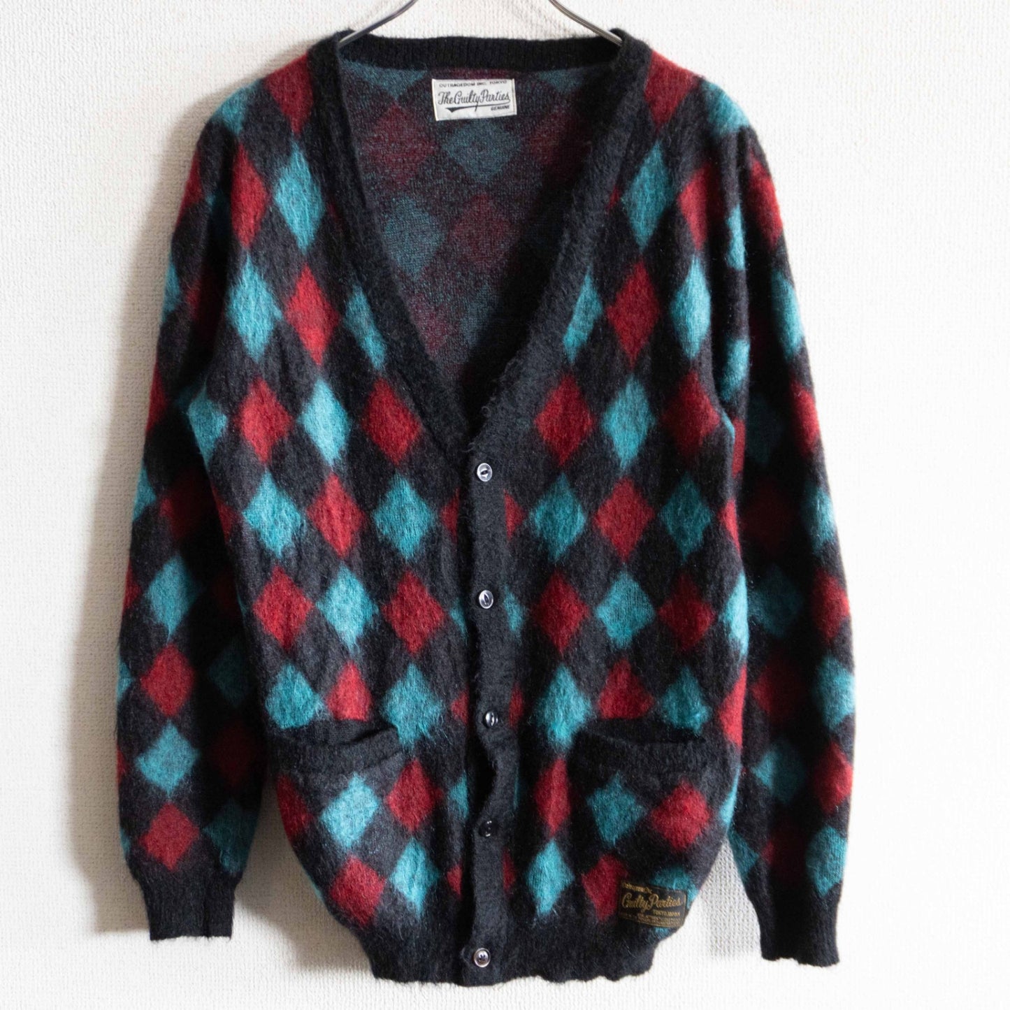 WACKO MARIA Argyle Mohair Cardigan Size L