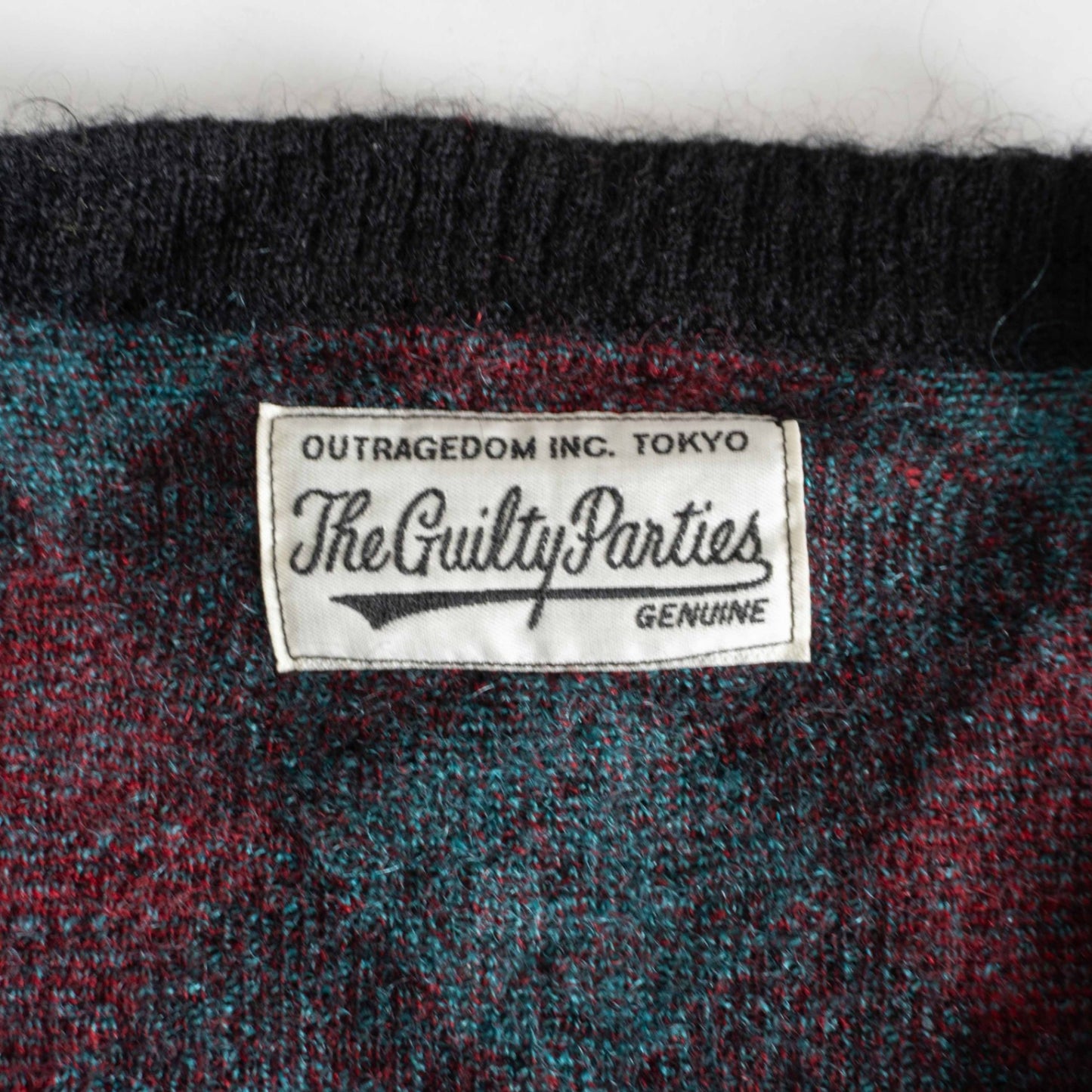 WACKO MARIA Argyle Mohair Cardigan Size L