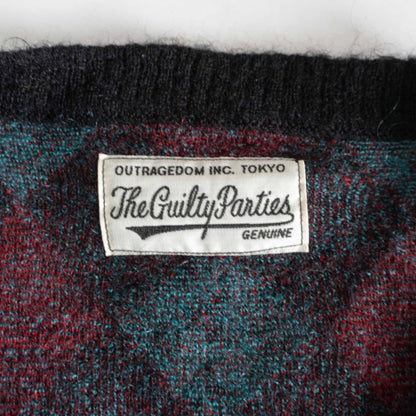 WACKO MARIA Argyle Mohair Cardigan Size L