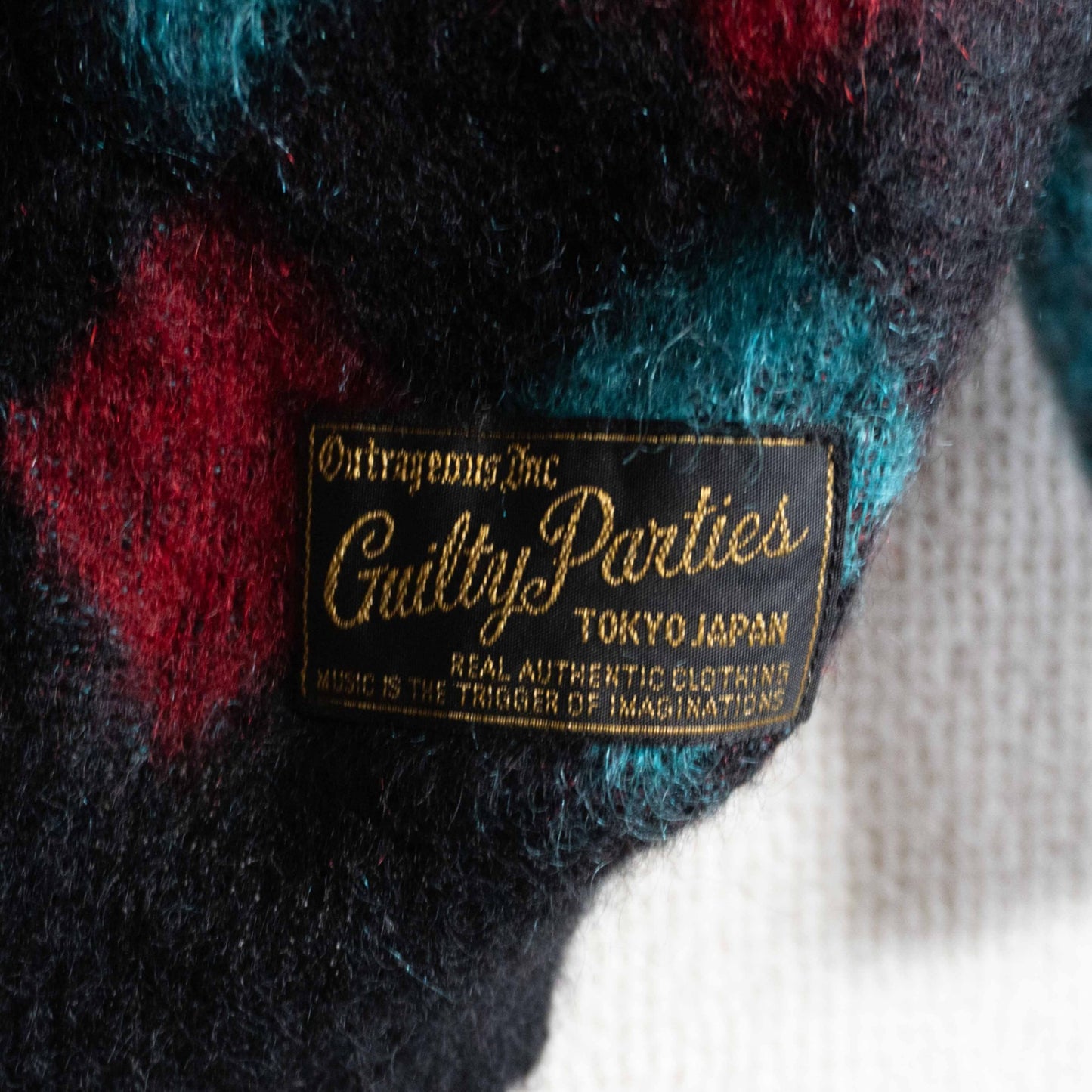 WACKO MARIA Argyle Mohair Cardigan Size L