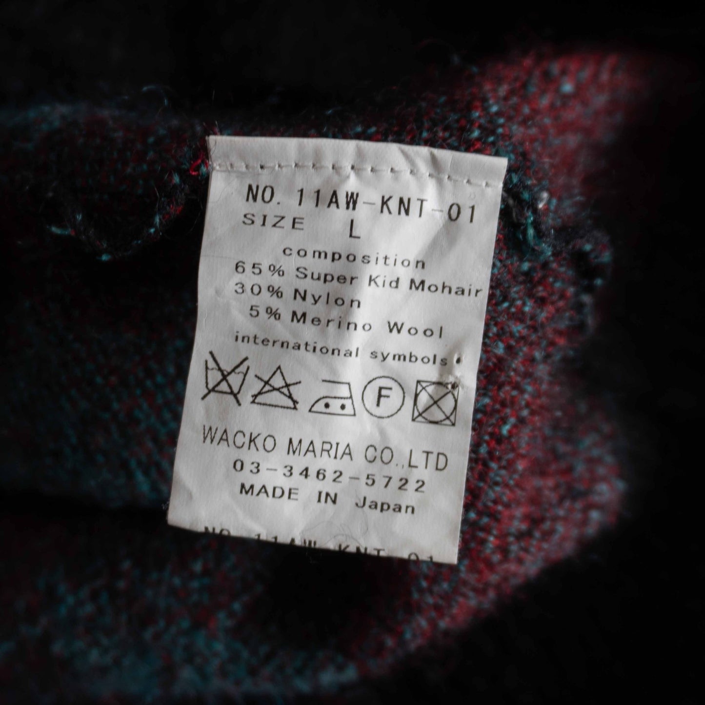 WACKO MARIA Argyle Mohair Cardigan Size L