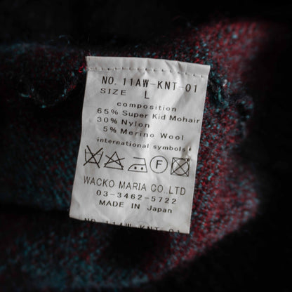 WACKO MARIA Argyle Mohair Cardigan Size L