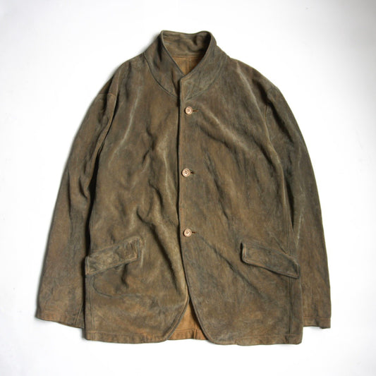 ISAMU KATAYAMA BACKLASH Stand Collar Leather Jacket Size XXL