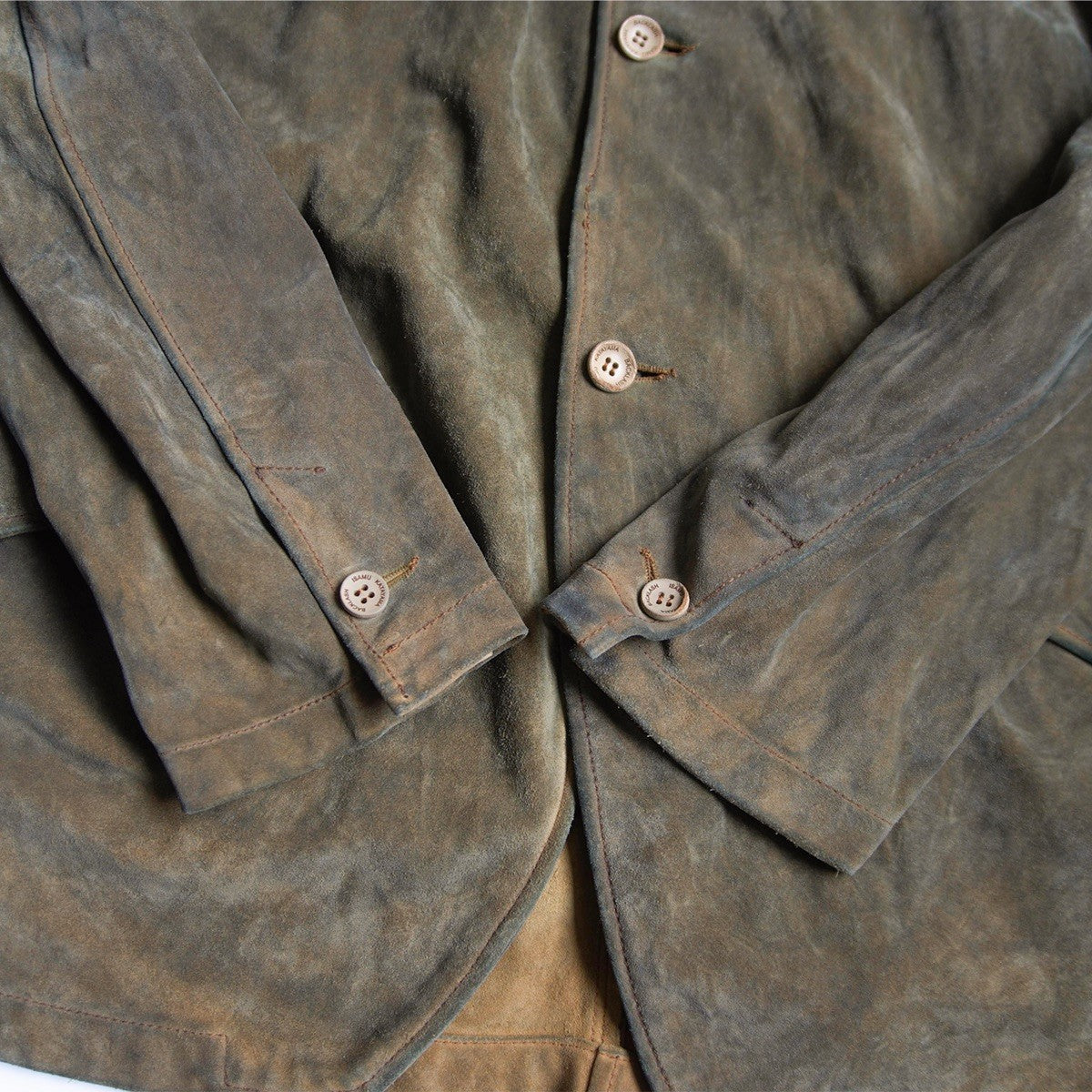 ISAMU KATAYAMA BACKLASH Stand Collar Leather Jacket Size XXL