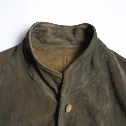 ISAMU KATAYAMA BACKLASH Stand Collar Leather Jacket Size XXL
